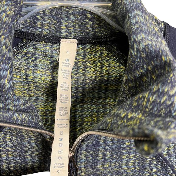 Lululemon Athletica Women's Scuba Jacket Nice Asana Blue Fitted Zip-Up Logo Sz 4 - Picture 9 of 10